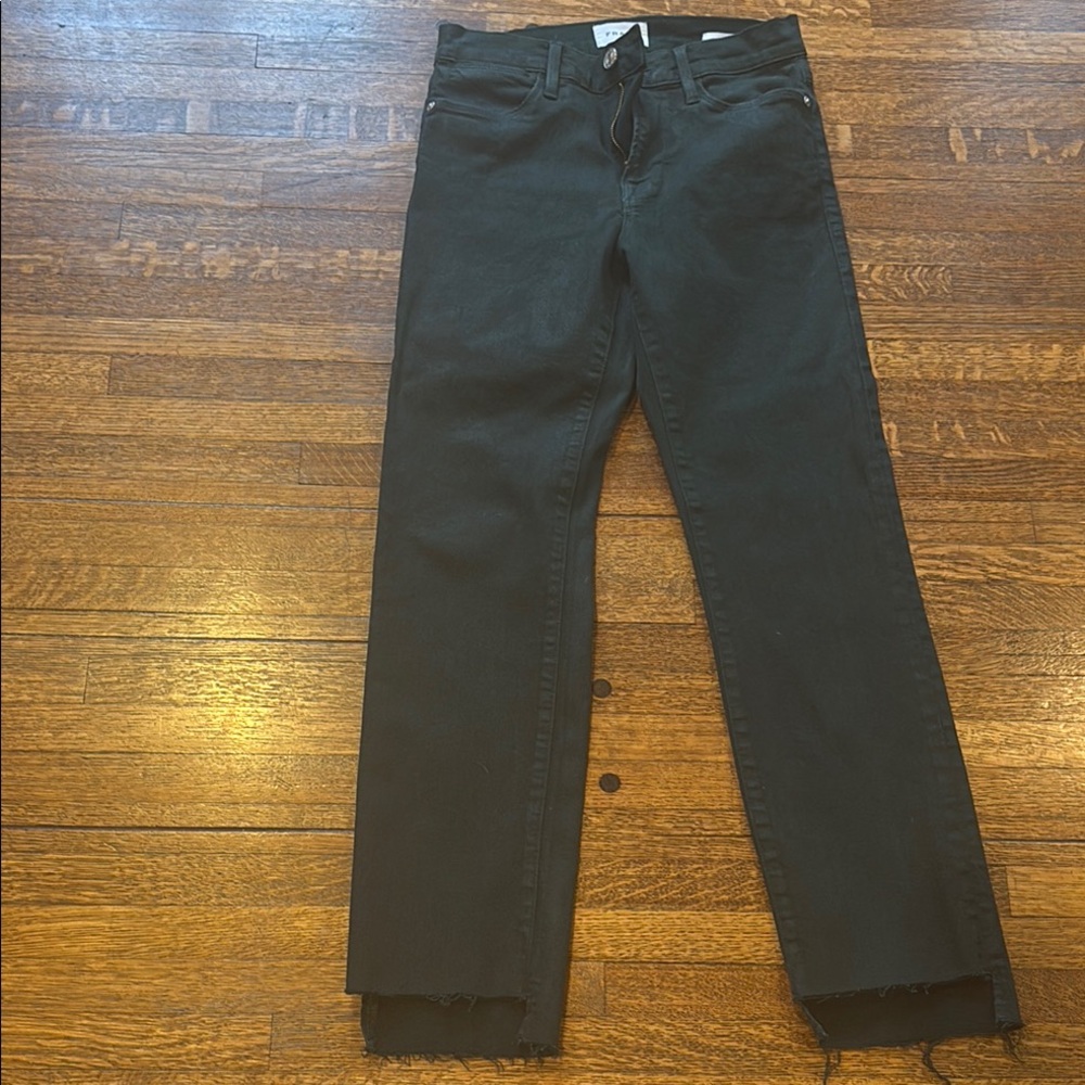 Frame Denim dark green straight Jeans 
Hardly worn